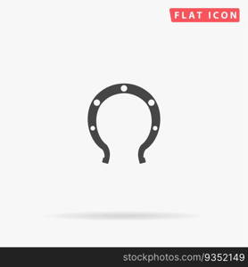 Horseshoe. Simple flat black symbol. Vector illustration pictogram