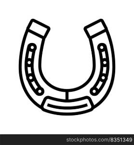 horseshoe tool line icon vector. horseshoe tool sign. isolated contour symbol black illustration. horseshoe tool line icon vector illustration