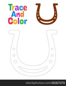 Coloring page with Horseshoe for kids — Stockphotos.com