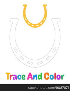 Coloring page with Horseshoe for kids — Stockphotos.com