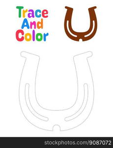 Coloring page with Horseshoe for kids — Stockphotos.com