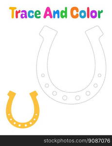 Coloring page with Horseshoe for kids — Stockphotos.com