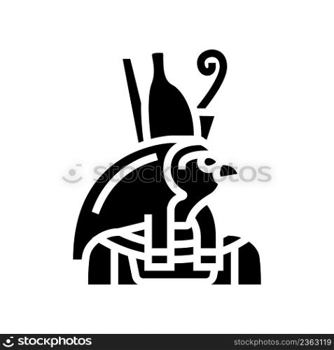 horus egypt god glyph icon vector. horus egypt god sign. isolated contour symbol black illustration. horus egypt god glyph icon vector illustration