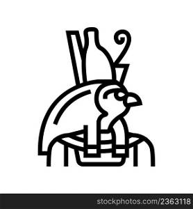 horus egypt god line icon vector. horus egypt god sign. isolated contour symbol black illustration. horus egypt god line icon vector illustration