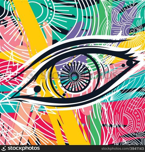 horus eye abstract art. horus eye abstract art theme vector illustration