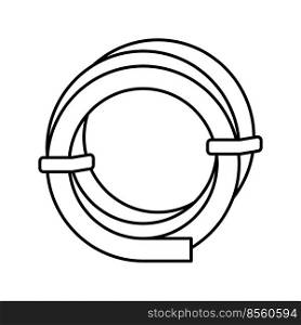 hose drip water irrigation line icon vector. hose drip water irrigation sign. isolated contour symbol black illustration. hose drip water irrigation line icon vector illustration