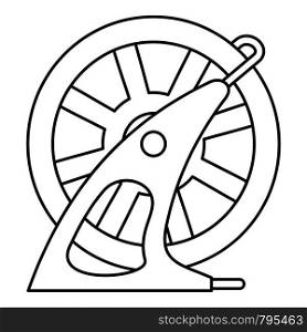 Hose wheel pool icon. Outline hose wheel pool vector icon for web design isolated on white background. Hose wheel pool icon, outline style