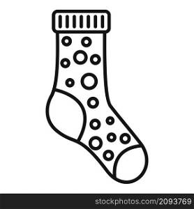 Hosiery icon outline vector. Winter sock. Wool item. Hosiery icon outline vector. Winter sock