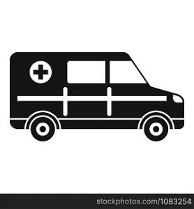 Hospital ambulance icon. Simple illustration of hospital ambulance vector icon for web design isolated on white background. Hospital ambulance icon, simple style