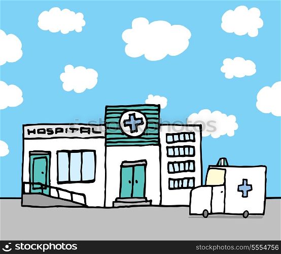 Hospital and ambulance