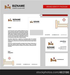 Hospital bed Business Letterhead, Envelope and visiting Card Design vector template