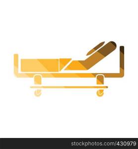 Hospital bed icon. Flat color design. Vector illustration.