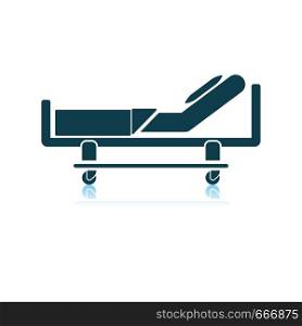 Hospital Bed Icon. Shadow Reflection Design. Vector Illustration.