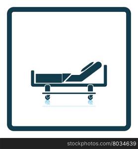 Hospital bed icon. Shadow reflection design. Vector illustration.