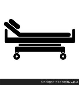 Hospital bed icon. Simple illustration of hospital bed vector icon for web design isolated on white background. Hospital bed icon, simple style