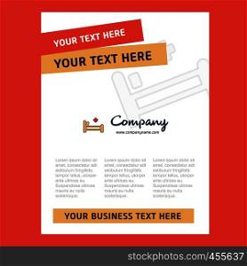 Hospital bed Title Page Design for Company profile ,annual report, presentations, leaflet, Brochure Vector Background
