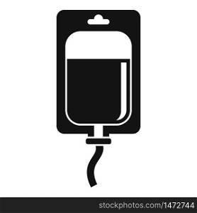 Hospital blood transfusion icon. Simple illustration of hospital blood transfusion vector icon for web design isolated on white background. Hospital blood transfusion icon, simple style