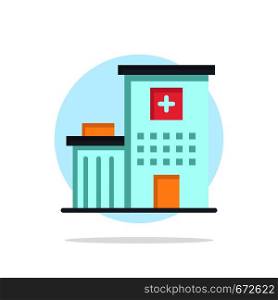 Hospital, Building, Clinic, Medical Abstract Circle Background Flat color Icon