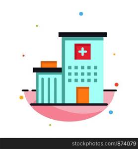 Hospital, Building, Clinic, Medical Abstract Flat Color Icon Template
