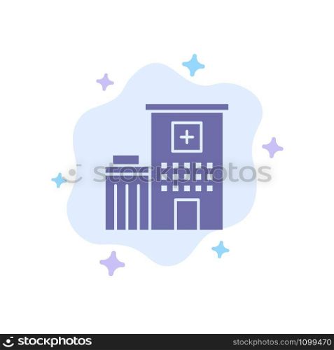 Hospital, Building, Clinic, Medical Blue Icon on Abstract Cloud Background