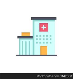 Hospital, Building, Clinic, Medical Flat Color Icon. Vector icon banner Template