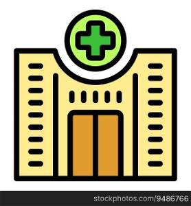 Hospital building icon outline vector. Health doctor. Care service color flat. Hospital building icon vector flat