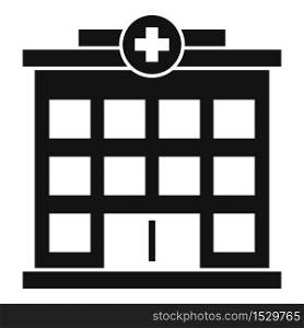 Hospital building icon. Simple illustration of hospital building vector icon for web design isolated on white background. Hospital building icon, simple style