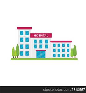Hospital building isolated on white background. Hospital building. Healthcare and medical concept. Vector stock
