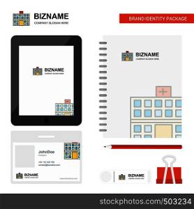 Hospital Business Logo, Tab App, Diary PVC Employee Card and USB Brand Stationary Package Design Vector Template