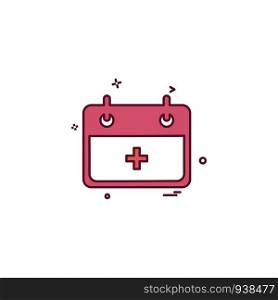 hospital calender date day icon vector design
