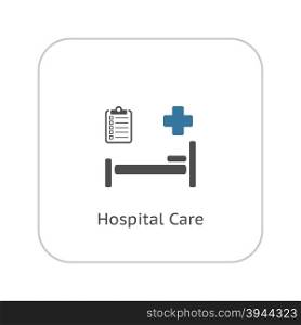 Hospital Care Icon. Flat Design.. Hospital Care and Medical Services Icon. Flat Design. Isolated.