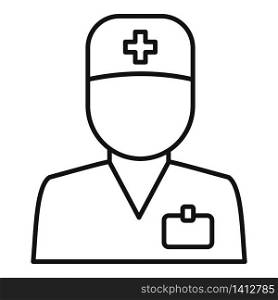 Hospital doctor icon. Outline hospital doctor vector icon for web design isolated on white background. Hospital doctor icon, outline style