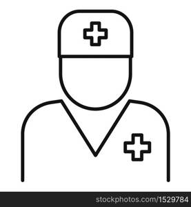 Hospital doctor icon. Outline hospital doctor vector icon for web design isolated on white background. Hospital doctor icon, outline style