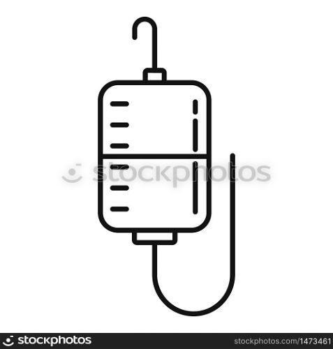 Hospital dropper bag icon. Outline hospital dropper bag vector icon for web design isolated on white background. Hospital dropper bag icon, outline style