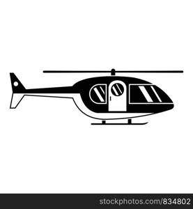 Hospital helicopter icon. Simple illustration of hospital helicopter vector icon for web design isolated on white background. Hospital helicopter icon, simple style