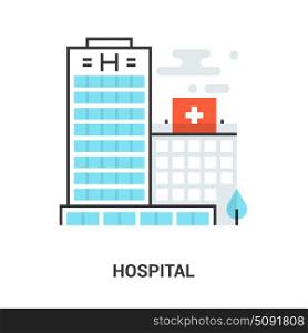 hospital icon concept. Abstract flat line vector illustration of hospital icon concept