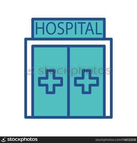 hospital icon design, flat style trendy collection