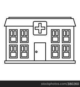 Hospital icon. Outline illustration of hospital vector icon for web. Hospital icon, outline style