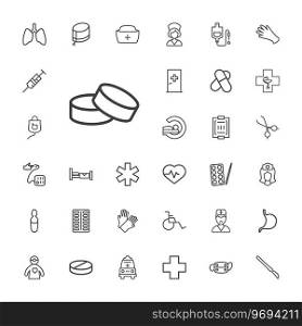 Hospital icons Royalty Free Vector Image