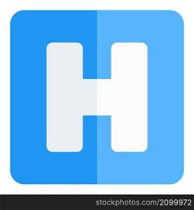 Hospital letter H logotype sign board outdoor