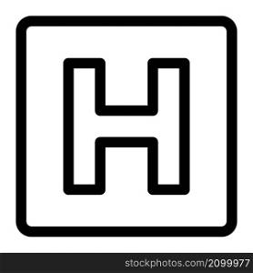 Hospital letter H logotype sign board outdoor