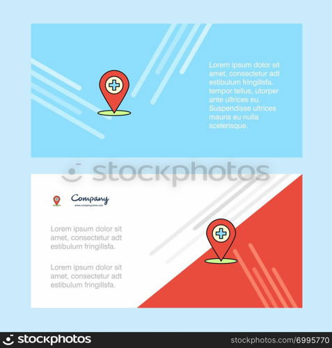 Hospital location abstract corporate business banner template, horizontal advertising business banner.
