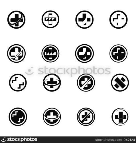 Hospital logo and symbols template icons vector health