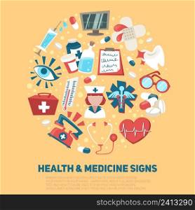 Hospital medical and ambulance signs composition health care concept vector illustration