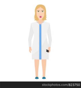 Hospital medical doctor (nurse) on white vector flat illustration