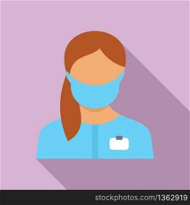 Hospital nurse icon. Flat illustration of hospital nurse vector icon for web design. Hospital nurse icon, flat style