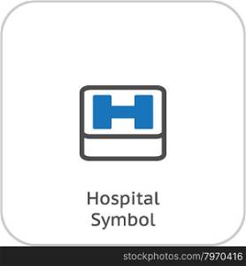 Hospital Symbol. Flat Design.