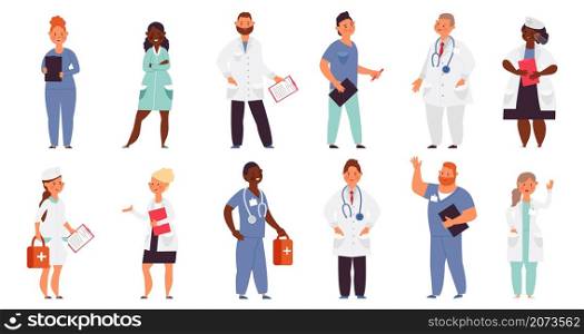 Hospital team. Medical men, doctor nurse group. Healthcare workers, isolated smiling caring staff. Cartoon decent physician, surgeon vector characters. Illustration hospital team, medical healthcare. Hospital team. Medical men, doctor nurse group. Healthcare workers, isolated smiling caring staff. Cartoon decent physician, surgeon vector characters