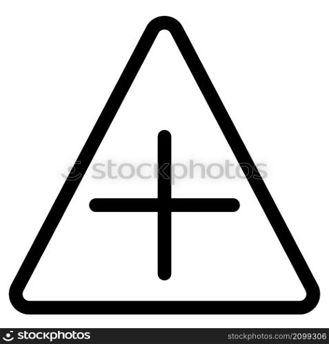 Hospital triangular sign with warning for loud horn restriction