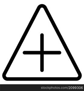Hospital triangular sign with warning for loud horn restriction